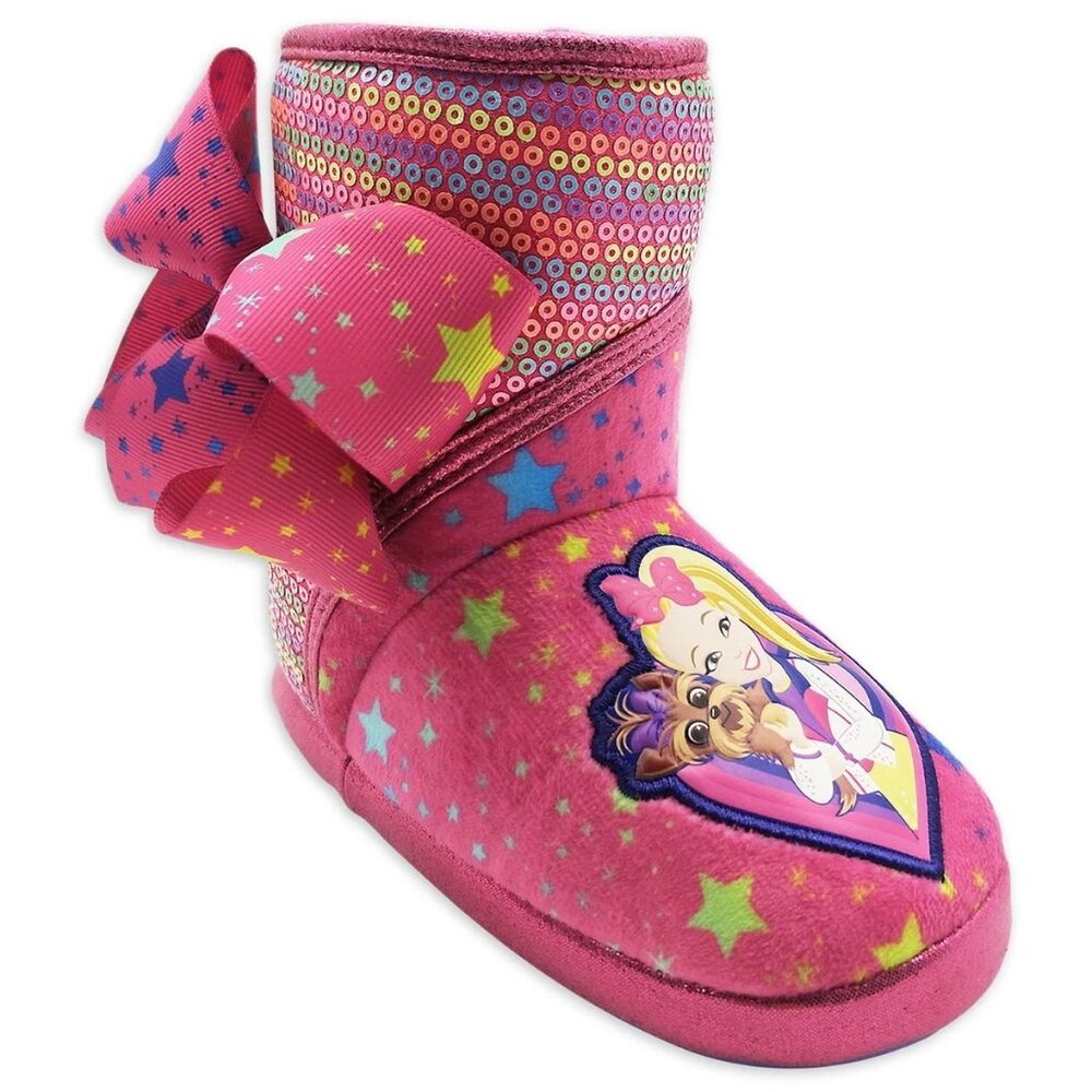 Girls Jojo Siwa License Bootie Slippers - Size 7/8 - Over the Rainbow - New
